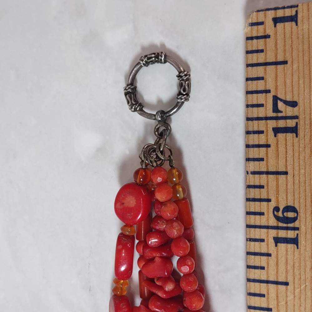 Artisan Crafted Coral Torsade Necklace - Picture 5 of 5